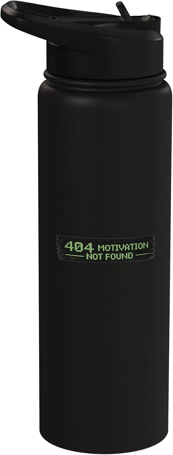404 Motivation Not Found Stainless Steel Insulated Water Bottle