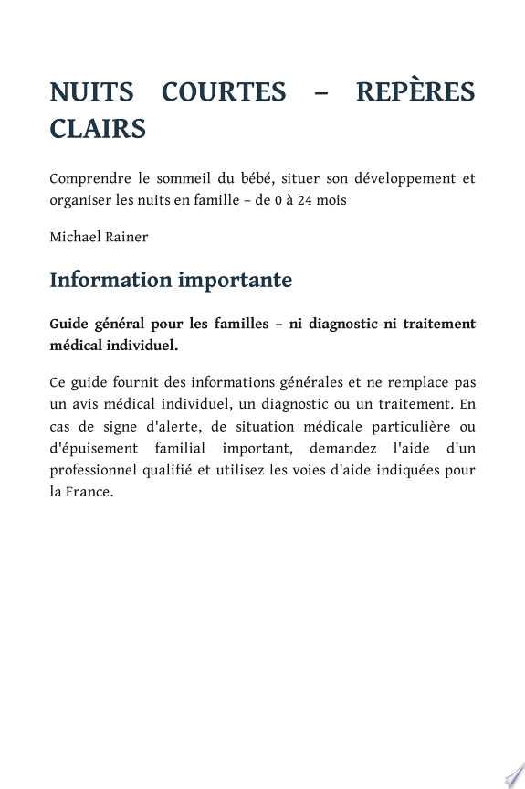 NUITS COURTES – REPÈRES CLAIRS